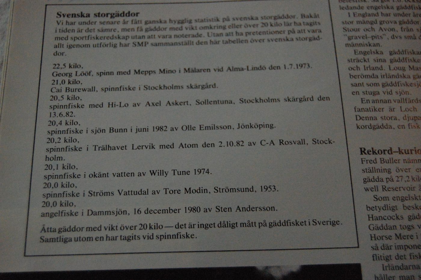 Specimenfisket 1984