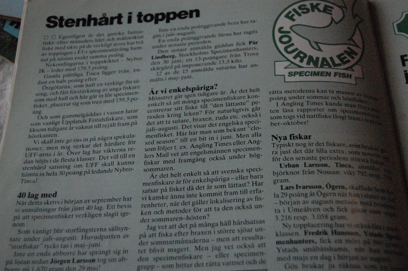 Specimenfisket 1984