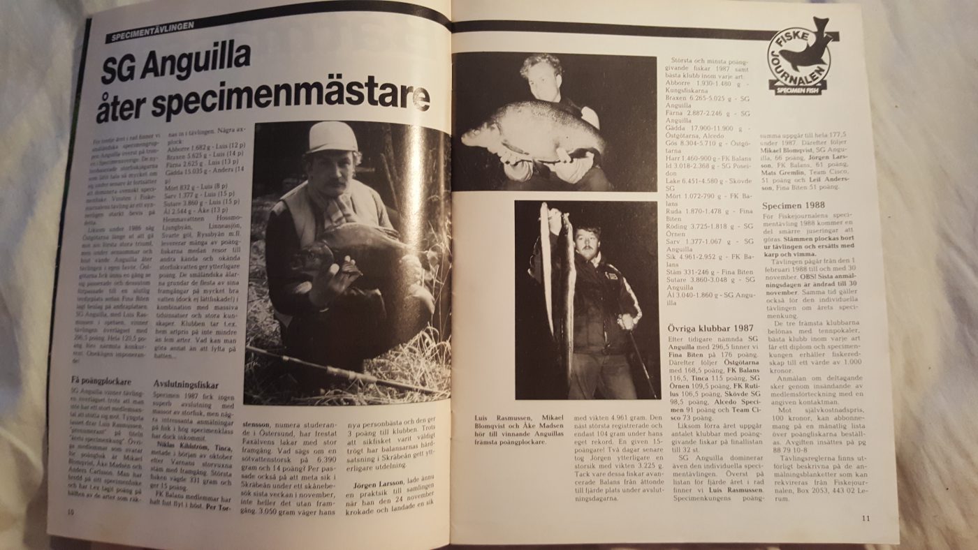 Specimenfisket i Sverige 1987