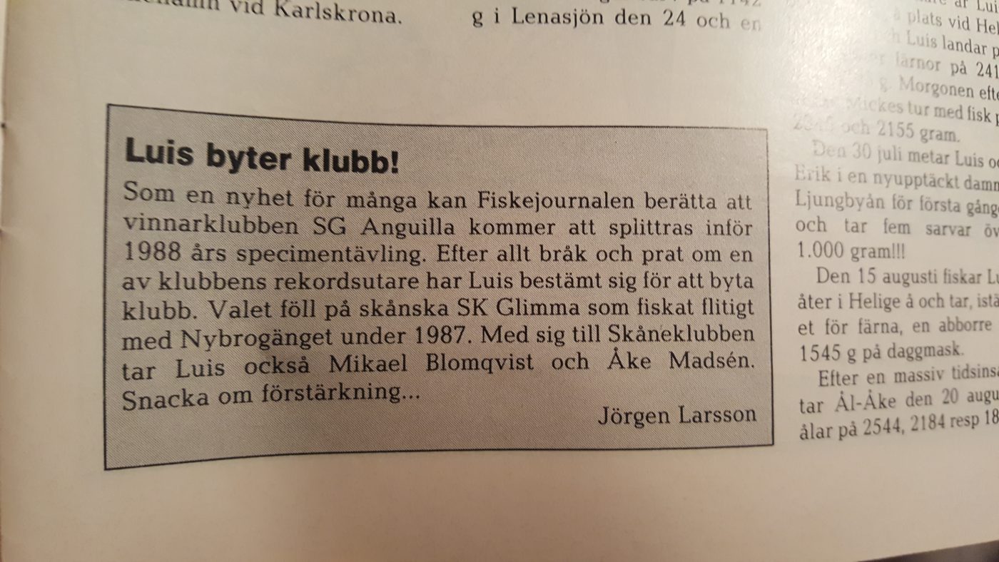 Specimenfisket i Sverige 1988